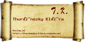 Thuránszky Klára névjegykártya