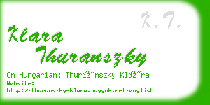 klara thuranszky business card